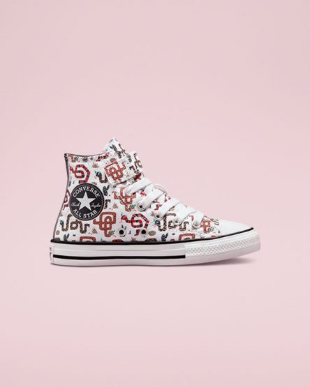 Tenisi Inalti Fete Converse Chuck Taylor All Star Easy-On Snake Albi Gri Rosii | RO R13QEV678